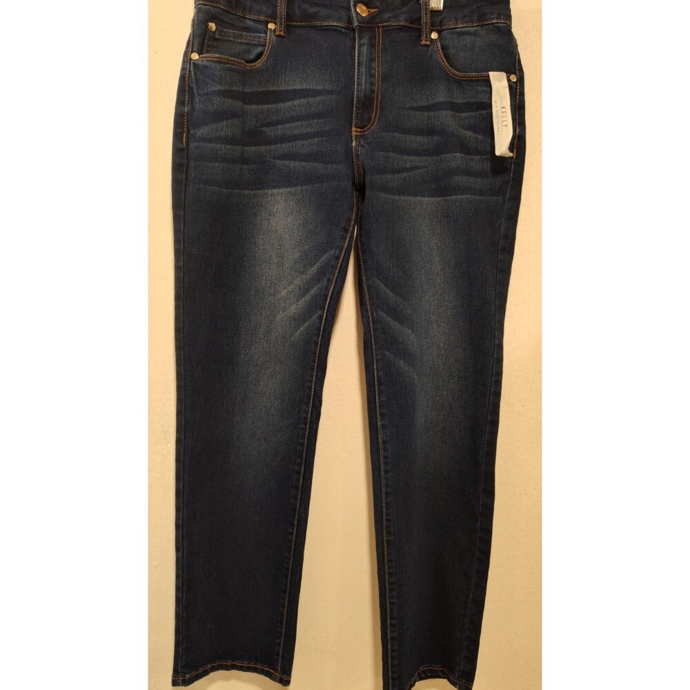 TAHARI Women Blue Jean KELLY MID RISE SKINNY Size 12/31 DARK Wash Denim